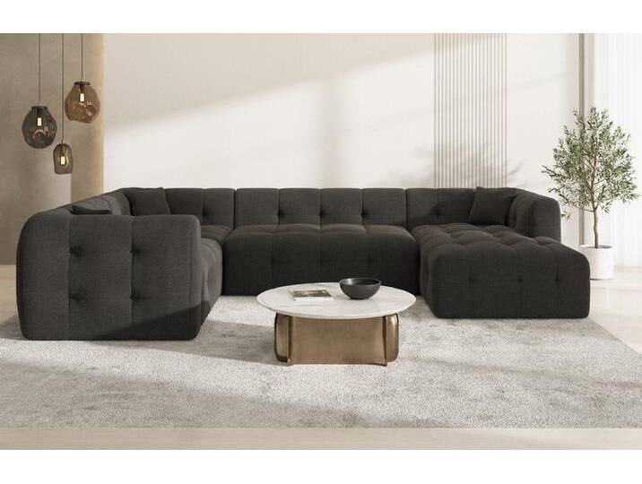 Sofa Dreams Wohnlandschaft Sevilla U Form Polster Loungesofa, 6-Sitzer, Loungesofa, Strukturstoff Schwarz, Ottomane rechts, schwarz Sofa Dreams Wohnlandschaft Sevilla U Form Polster Loungesofa, 6-Sitzer, Loungesofa, Strukturstoff Schwarz, Ottomane rechts, schwarz von sofa-dreams