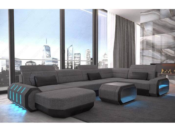 Sofa Dreams Wohnlandschaft Stoff Polster Designer Sofa Roma U Form H Strukturstoff Stoffsofa, grau schwarz, Mit Bettfunktion, grau-schwarz Sofa Dreams Wohnlandschaft Stoff Polster Designer Sofa Roma U Form H Strukturstoff Stoffsofa, grau schwarz, Mit Bettfunktion, grau-schwarz von sofa-dreams