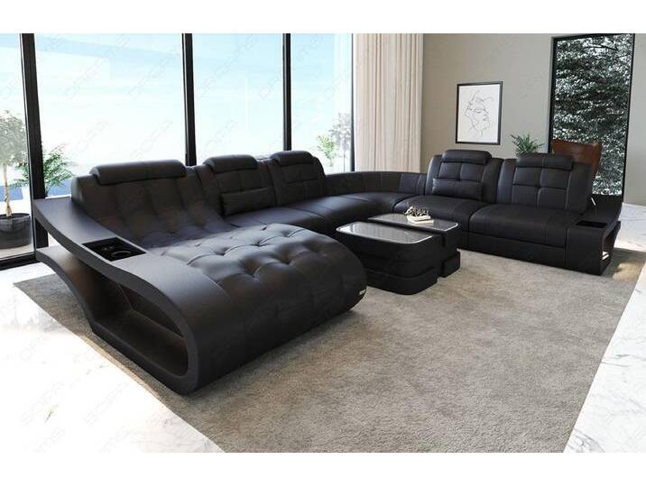Sofa Dreams Wohnlandschaft XXL U Form Elegante Mini, Designersofa, Sofa mit Licht, schwarz, Schwarz Sofa Dreams Wohnlandschaft XXL U Form Elegante Mini, Designersofa, Sofa mit Licht, schwarz, Schwarz von sofa-dreams