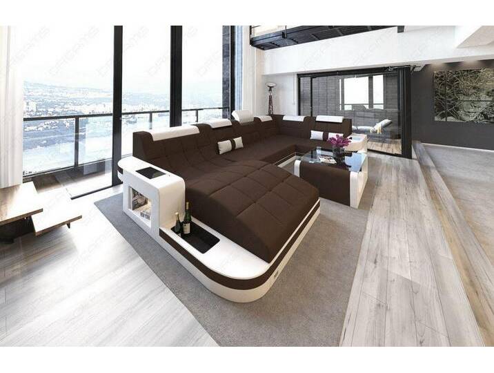 Wohnlandschaft Wave Mini U Form Stoff von sofa-dreams