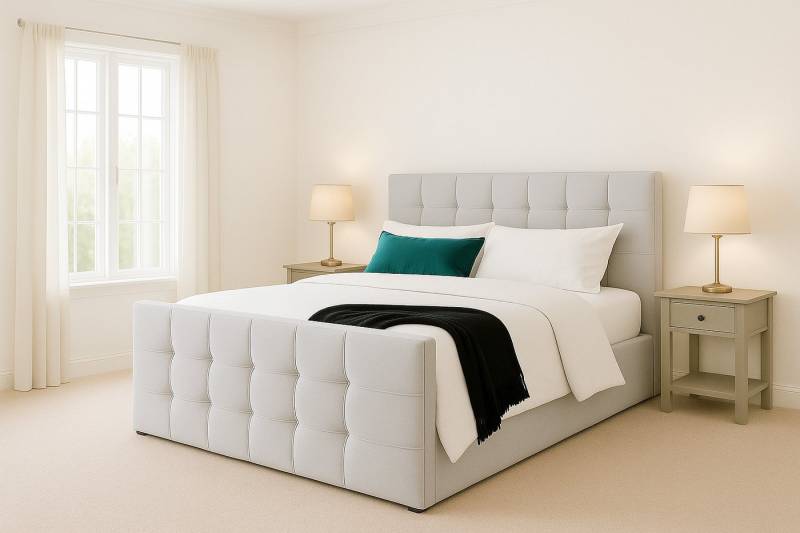 AN-MOEBEL4U Boxbett KARO mit Bettkasten, Topper (Stauraum, Schlafzimmer), Bonellfederkernmatratze von AN-MOEBEL4U