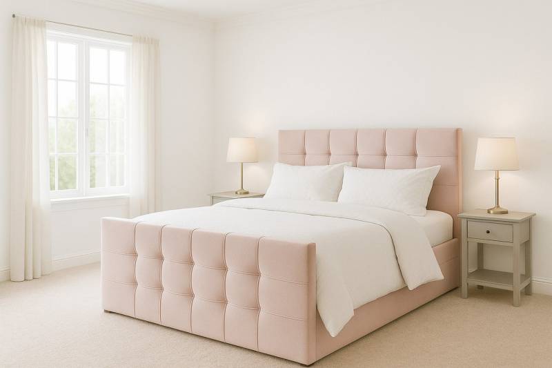 AN-MOEBEL4U Boxbett KARO mit Bettkasten, Topper (Stauraum, Schlafzimmer), Bonellfederkernmatratze von AN-MOEBEL4U