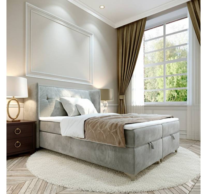 AN-MOEBEL4U Boxbett LOTOS mit Bettkasten, Matratze & Topper – modern & hoher Schlafkomfort, Boxspringbett inkl. Bettkasten und Topper von AN-MOEBEL4U