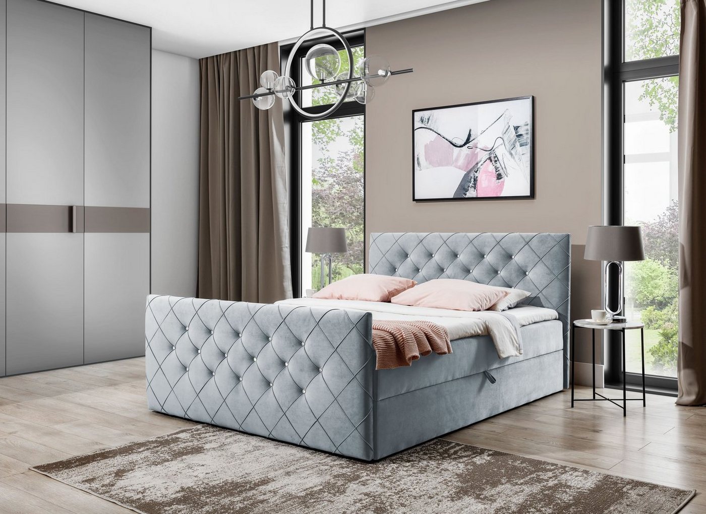 AN-MOEBEL4U Boxspringbett MALAGA mit Bettkasten, Topper, gepolstertes Kopfteil und Fußteil AN-MOEBEL4U Boxspringbett MALAGA mit Bettkasten, Topper, gepolstertes Kopfteil und Fußteil von AN-MOEBEL4U