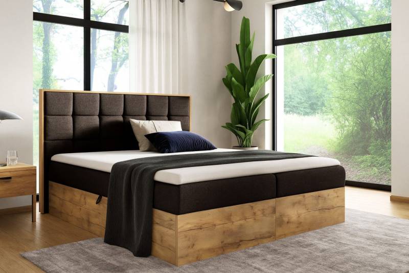 AN-MOEBEL4U Boxbett BORIS mit Bettkästen inkl. Topper und Matratze (Stauraum), Boxspringbett, Kompletbett von AN-MOEBEL4U