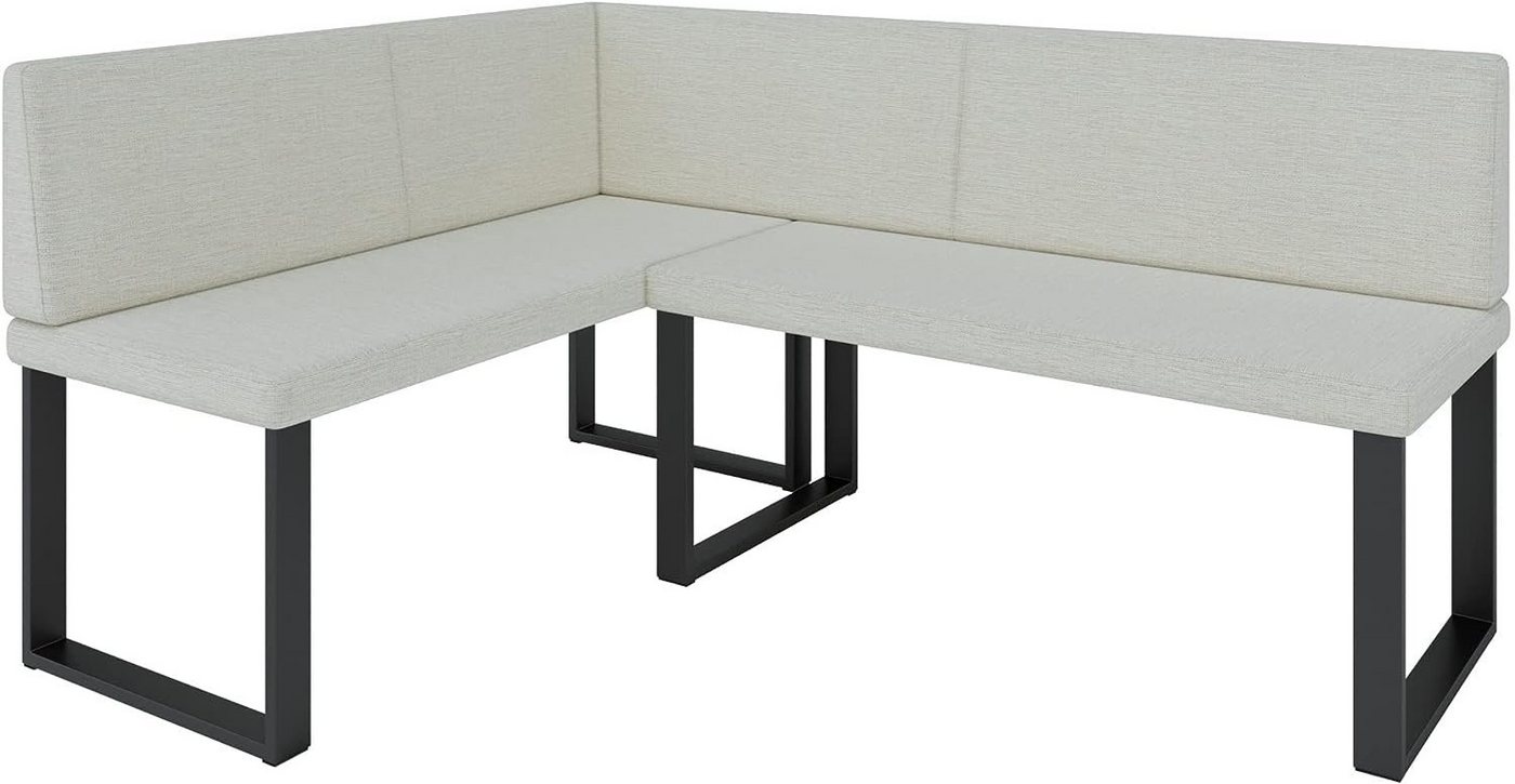 AN-MOEBEL4U Eckbank ALINA Metall, perfekt für Küche, Esszimmer, Wohnzimmer. Zwei Größen 128x168/142x196 von AN-MOEBEL4U