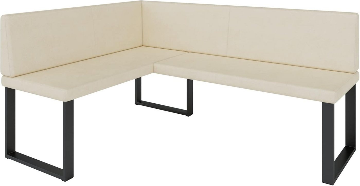 AN-MOEBEL4U Eckbank ALINA Metall, perfekt für Küche, Esszimmer, Wohnzimmer. Zwei Größen 128x168/142x196 von AN-MOEBEL4U