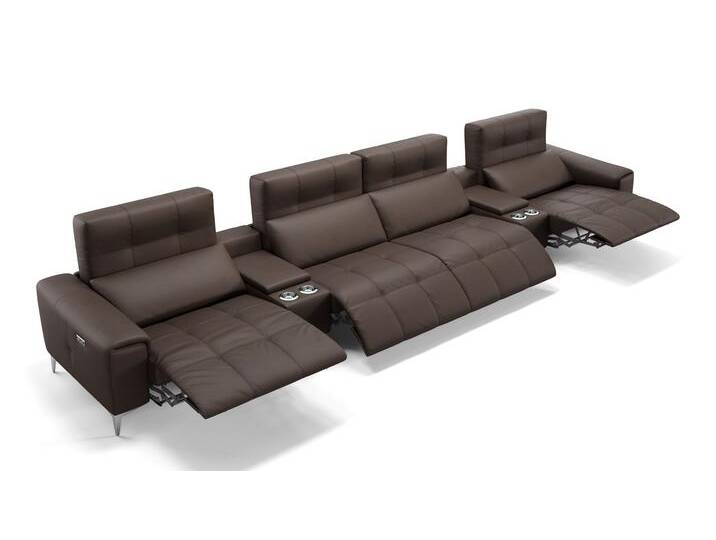 Leder 4-Sitzer Kinosofa SALENTO Designer Relax Couch von sofanella