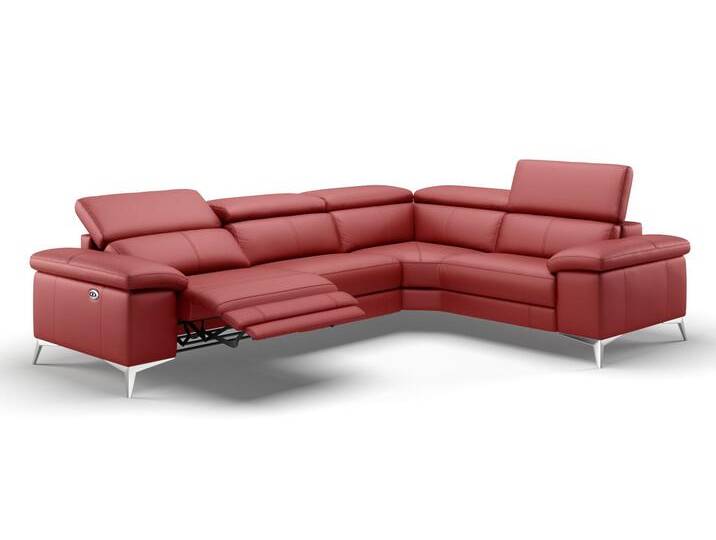Leder Ecksofa MILANO mit Relaxfunktion Wohnlandschaft von sofanella