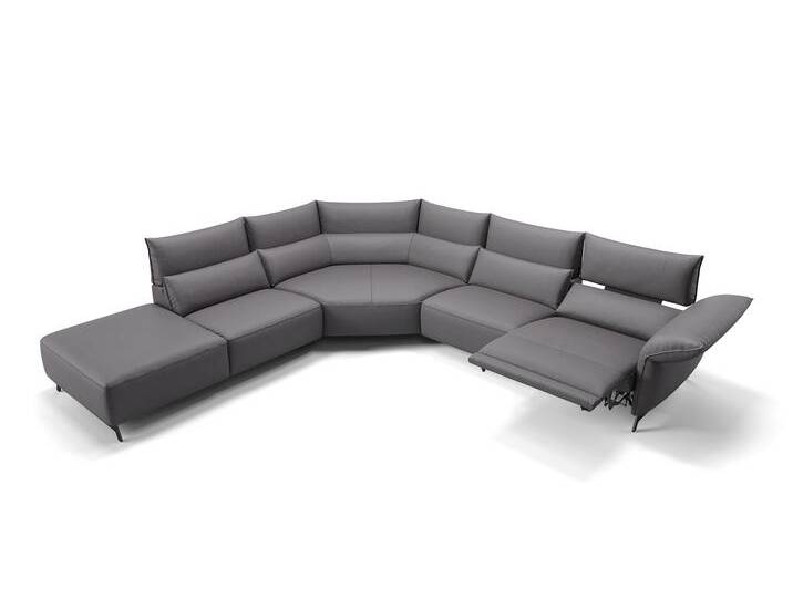 Leder Wohnlandschaft CUNEO Eckcouch mit Funktion von sofanella