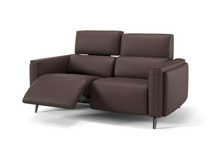Sofanella 2-Sitzer Leder AVELLA, Relaxsofa, Designsofa, Designer Couch, Italienisches Sofa, 2er Sofa, braun von sofanella