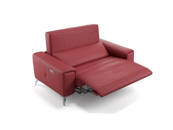Sofanella 2-Sitzer Leder BELLA, Relaxsofa, Designsofa, Designer Couch, Italienisches Sofa, 2er Sofa, rot von sofanella