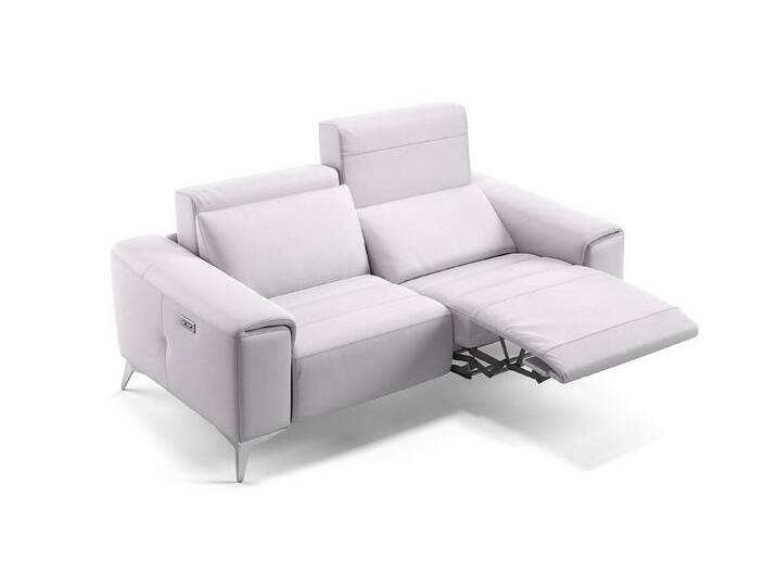 Sofanella 2-Sitzer Leder BELLA, Relaxsofa, Designsofa, Designer Couch, Italienisches Sofa, 2er Sofa, weiß von sofanella