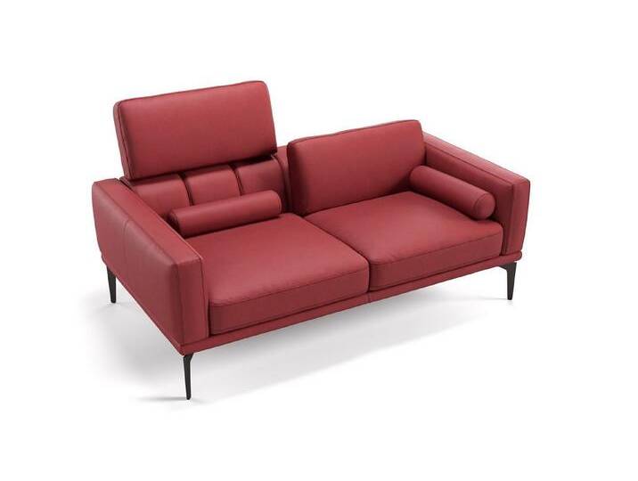 Sofanella 2-Sitzer Leder BIANCO, Relaxsofa, Designsofa, Designer Couch, Italienisches Sofa, 2er Sofa, rot von sofanella