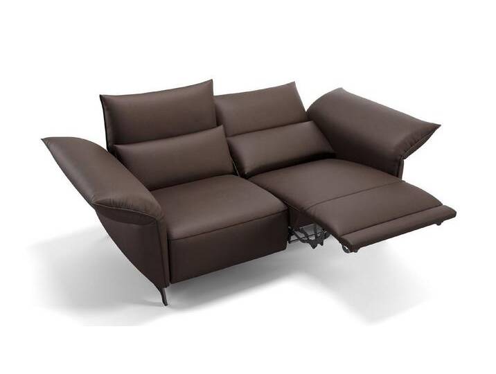 Sofanella 2-Sitzer Leder CUNEO, Relaxsofa, Designsofa, Designer Couch, Italienisches Sofa, 2er Sofa, braun von sofanella