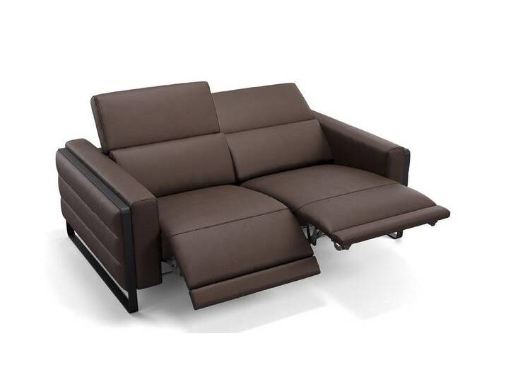 Sofanella 2-Sitzer Leder DELTONA, Relaxsofa, Designsofa, Designer Couch, Italienisches Sofa, 2er Sofa, braun von sofanella
