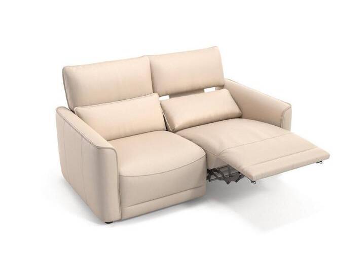 Sofanella 2-Sitzer Leder GALA, Relaxsofa, Designsofa, Designer Couch, Italienisches Sofa, 2er Sofa, beige von sofanella