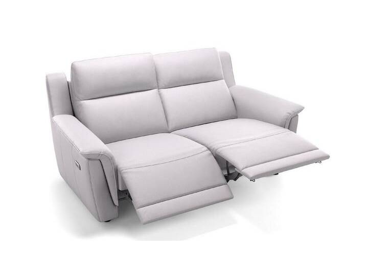 Sofanella 2-Sitzer Leder MALITO, Relaxsofa, Designsofa, Designer Couch, Italienisches Sofa, 2er Sofa, weiß von sofanella
