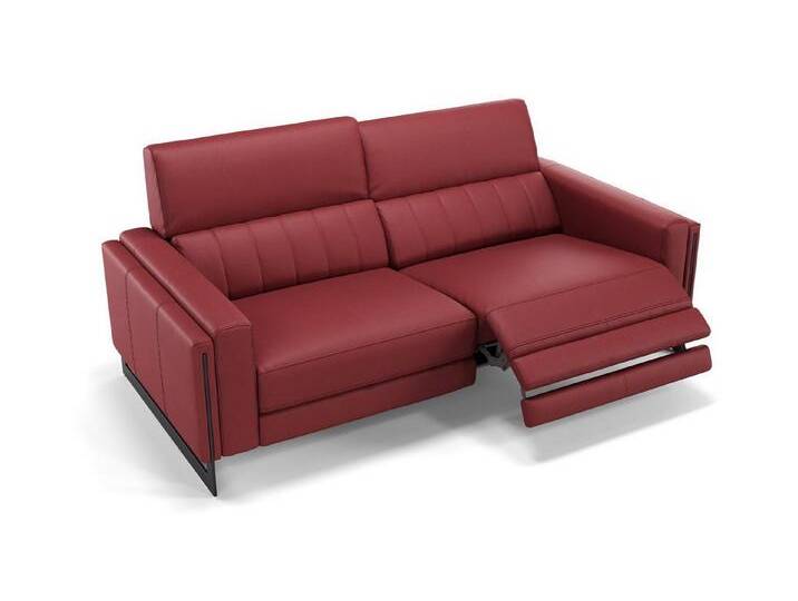 Sofanella 2-Sitzer Leder MARA, Relaxsofa, Designsofa, Designer Couch, Italienisches Sofa, 2er Sofa, rot von sofanella
