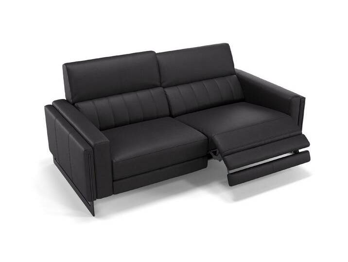 Sofanella 2-Sitzer Leder MARA, Relaxsofa, Designsofa, Designer Couch, Italienisches Sofa, 2er Sofa, schwarz von sofanella