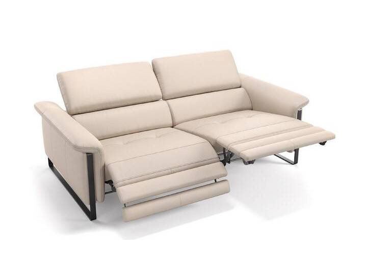 Sofanella 2-Sitzer Leder PALMA, Relaxsofa, Designsofa, Designer Couch, Italienisches Sofa, 2er Sofa, beige von sofanella