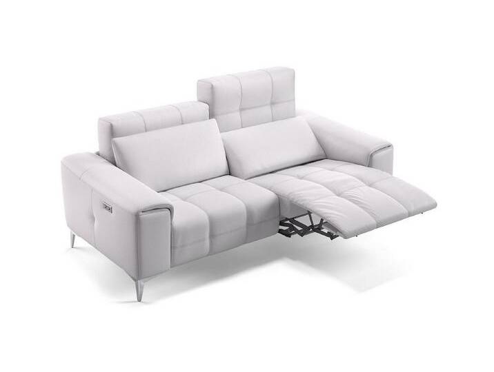 Sofanella 2-Sitzer Leder SALENTO, Relaxsofa, Designsofa, Designer Couch, Italienisches Sofa, 2er Sofa, weiß von sofanella