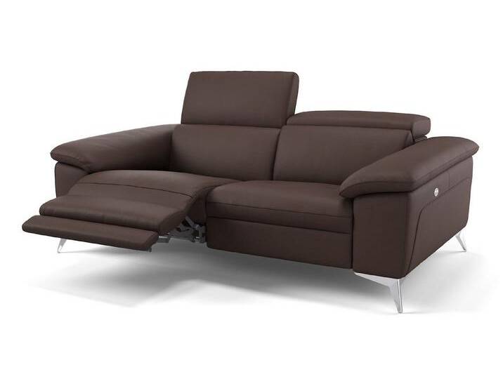 Sofanella 2-Sitzer Leder STELLA, Relaxsofa, Designsofa, Designer Couch, Italienisches Sofa, 2er Sofa, braun von sofanella