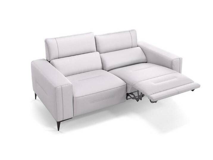 Sofanella 2-Sitzer Leder TERAMO, Relaxsofa, Designsofa, Designer Couch, Italienisches Sofa, 2er Sofa, weiß von sofanella