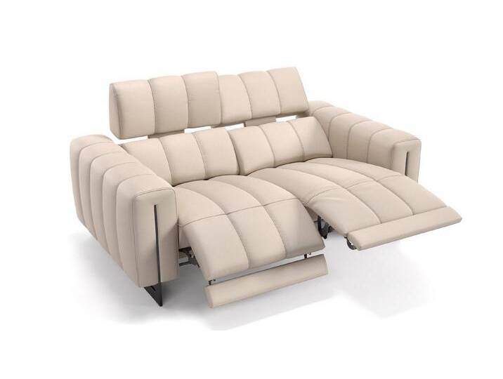 Sofanella 2-Sitzer Leder VENETO, Relaxsofa, Designsofa, Designer Couch, Italienisches Sofa, 2er Sofa, beige von sofanella