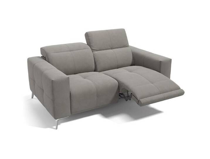 Sofanella 2-Sitzer MARBELLA Stoffsofa Zweisitzer Couch Relaxfunktion, grau, Hellgrau von sofanella