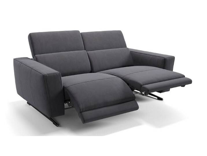 Sofanella 2-Sitzer Stoff ALESSO, Relaxsofa, Designsofa, Designer Couch, Italienisches Sofa, 2er Sofa, grau von sofanella