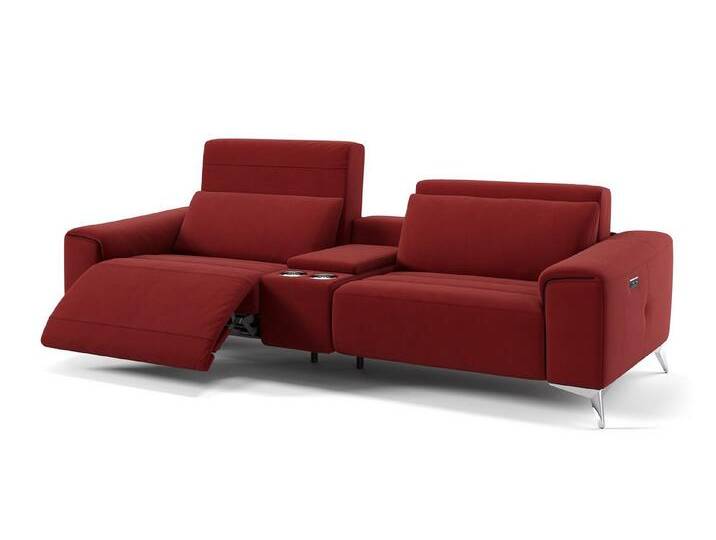 Sofanella 2-Sitzer Stoff Bella, Relaxsofa, Designsofa, Designer Couch, Italienisches Sofa, 2er Sofa, rot, Rot von sofanella
