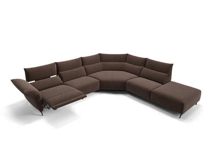 Sofanella 2-Sitzer Stoff CUNEO, Relaxsofa, Designsofa, Designer Couch, Italienisches Sofa, 2er Sofa, braun von sofanella