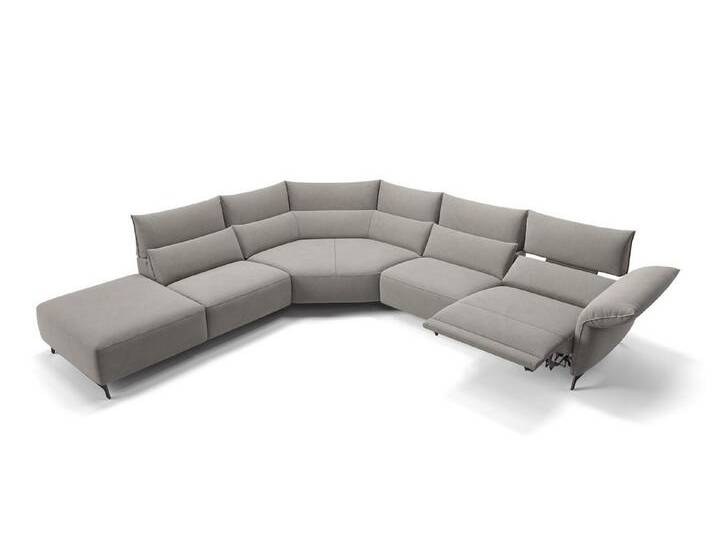 Sofanella 2-Sitzer Stoff CUNEO, Relaxsofa, Designsofa, Designer Couch, Italienisches Sofa, 2er Sofa, grau von sofanella