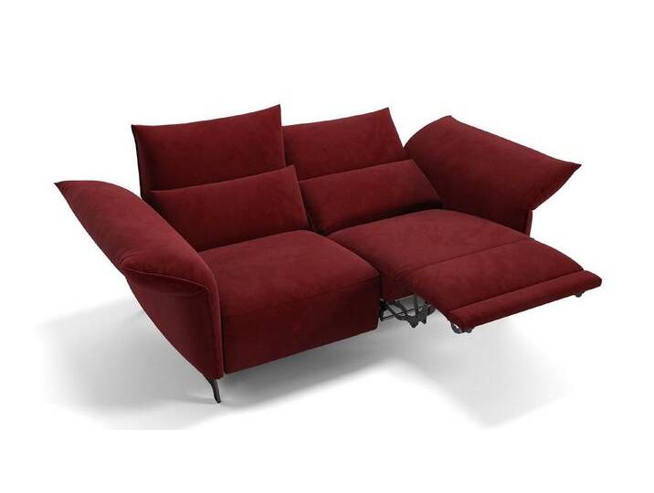 Sofanella 2-Sitzer Stoff CUNEO, Relaxsofa, Designsofa, Designer Couch, Italienisches Sofa, 2er Sofa, rot von sofanella