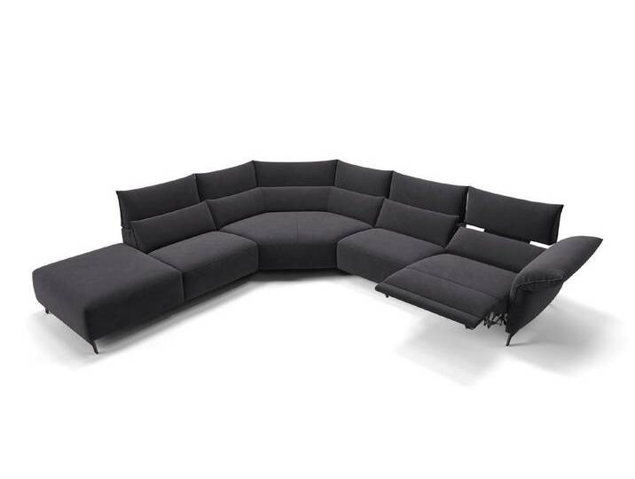 Sofanella 2-Sitzer Stoff CUNEO, Relaxsofa, Designsofa, Designer Couch, Italienisches Sofa, 2er Sofa, schwarz von sofanella