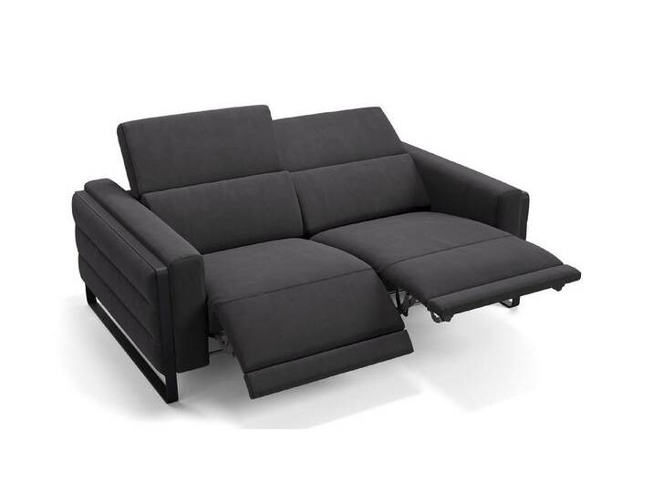Sofanella 2-Sitzer Stoff DELTONA, Relaxsofa, Designsofa, Designer Couch, Italienisches Sofa, 2er Sofa, schwarz von sofanella