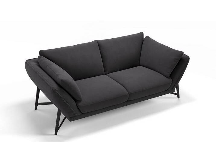 Sofanella 2-Sitzer Stoff ESTELLA, Relaxsofa, Designsofa, Designer Couch, Italienisches Sofa, 2er Sofa, schwarz von sofanella