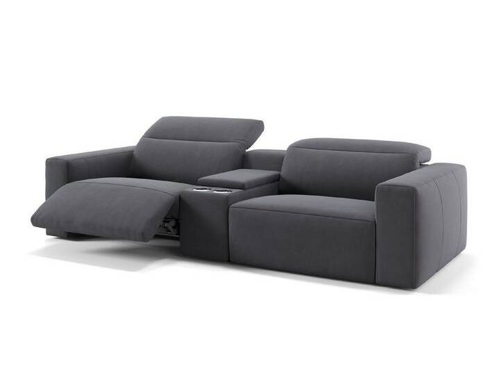 Sofanella 2-Sitzer Stoff LENOLA, Heimkinosofa, Kinocouch, Funktionssofa, Kinosofa, Stoff Sofas, grau von sofanella