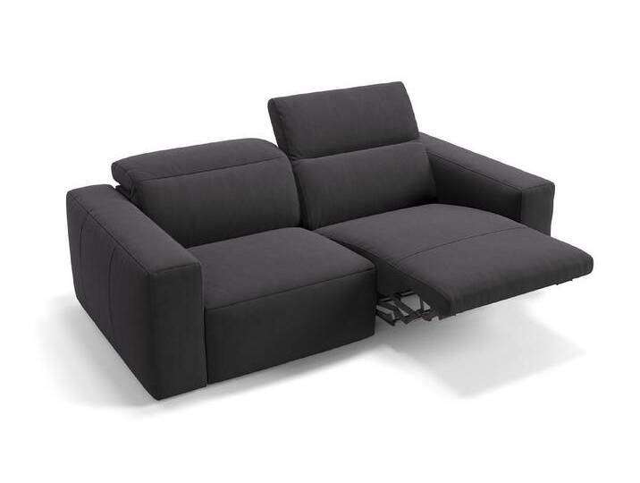 Sofanella 2-Sitzer Stoff LENOLA, Relaxsofa, Designsofa, Designer Couch, Italienisches Sofa, 2er Sofa, schwarz von sofanella