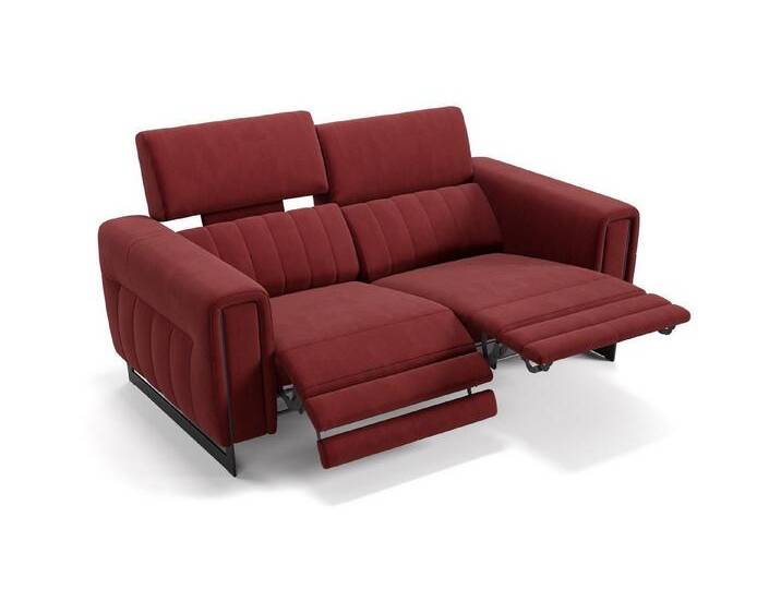 Sofanella 2-Sitzer Stoff LESINA, Relaxsofa, Designsofa, Designer Couch, Italienisches Sofa, 2er Sofa, rot von sofanella