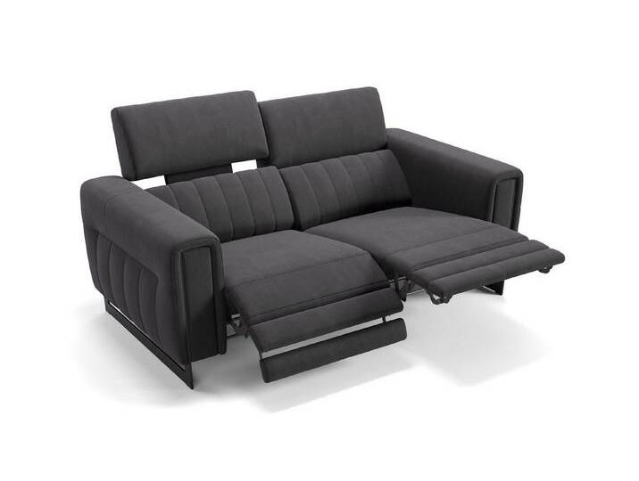 Sofanella 2-Sitzer Stoff LESINA, Relaxsofa, Designsofa, Designer Couch, Italienisches Sofa, 2er Sofa, schwarz von sofanella