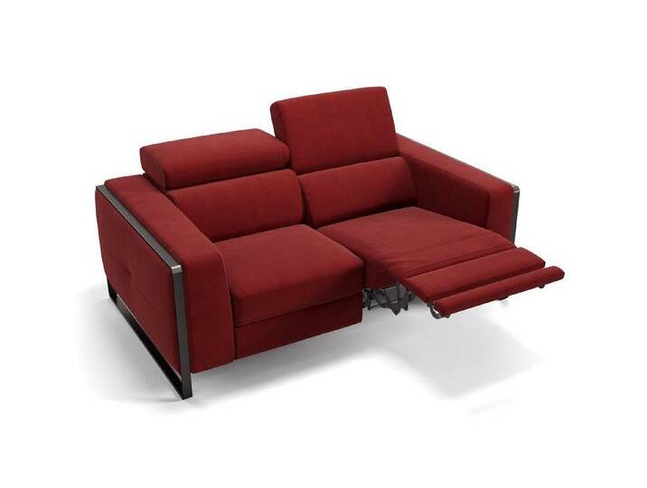 Sofanella 2-Sitzer Stoff MANZANO, Relaxsofa, Designsofa, Designer Couch, Italienisches Sofa, 2er Sofa, rot von sofanella
