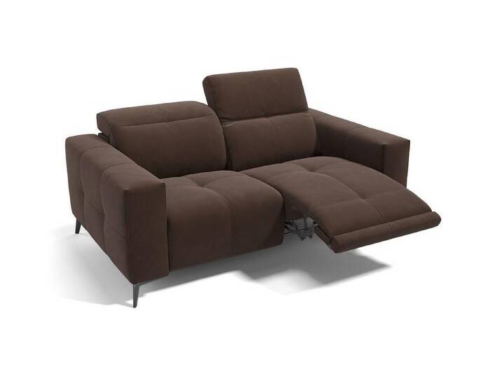 Sofanella 2-Sitzer Stoff MARBELLA, Relaxsofa, Designsofa, Designer Couch, Italienisches Sofa, 2er Sofa, braun von sofanella