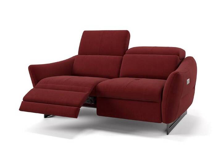 Sofanella 2-Sitzer Stoff MODENA, Relaxsofa, Designsofa, Designer Couch, Italienisches Sofa, 2er Sofa, rot von sofanella
