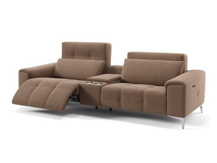 Sofanella 2-Sitzer Stoff SALENTO, Heimkinosofa, Kinocouch, Funktionssofa, Kinosofa, Stoff Sofas, braun von sofanella
