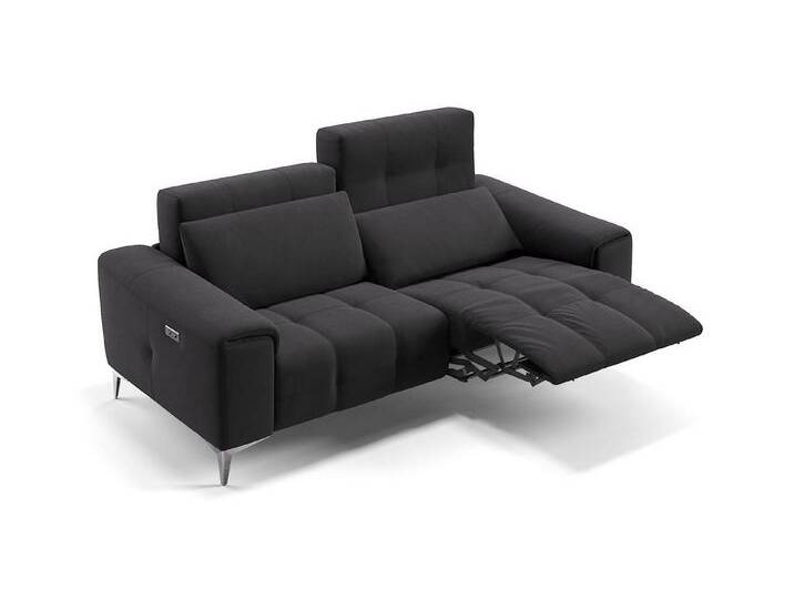 Sofanella 2-Sitzer Stoff SALENTO, Relaxsofa, Designsofa, Designer Couch, Italienisches Sofa, 2er Sofa, schwarz von sofanella