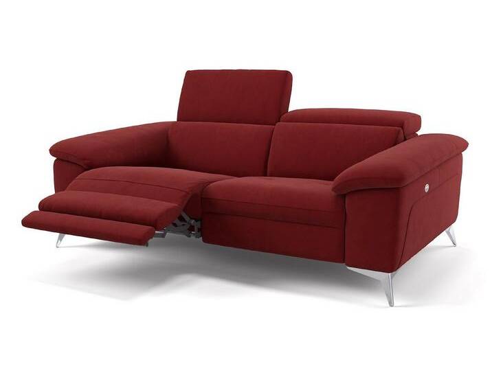 Sofanella 2-Sitzer Stoff STELLA, Relaxsofa, Designsofa, Designer Couch, Italienisches Sofa, 2er Sofa, rot von sofanella
