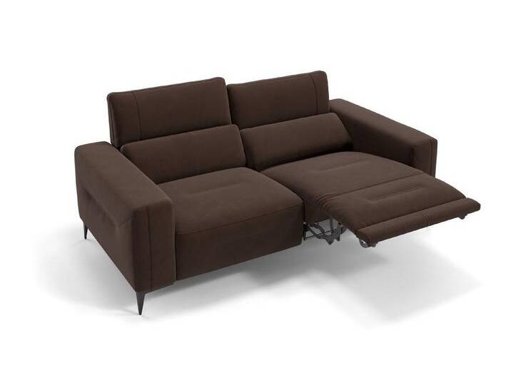 Sofanella 2-Sitzer Stoff TERAMO, Relaxsofa, Designsofa, Designer Couch, Italienisches Sofa, 2er Sofa, braun von sofanella