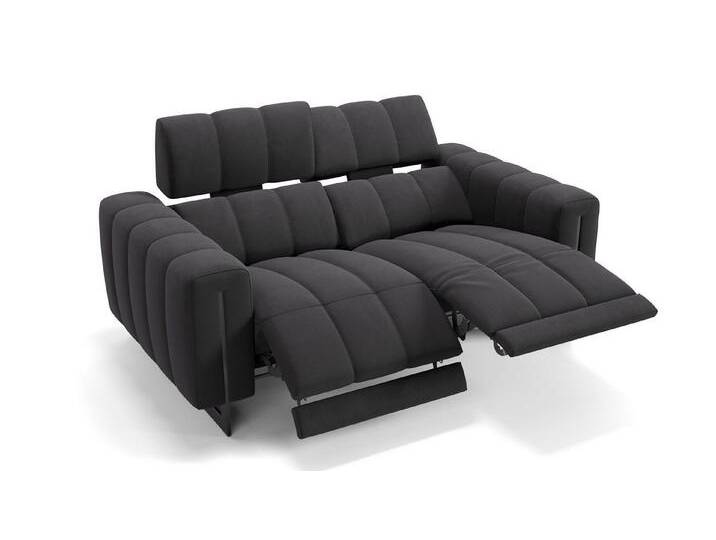 Sofanella 2-Sitzer Stoff VENETO, Relaxsofa, Designsofa, Designer Couch, Italienisches Sofa, 2er Sofa, schwarz von sofanella
